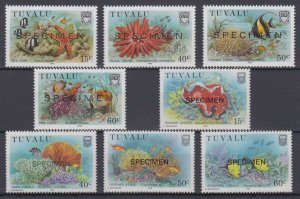 BC TUVALU 1986-88 MARINE LIFE Sc 397-400 & 465-468 FULL SETS SPECIMEN MNH VF 