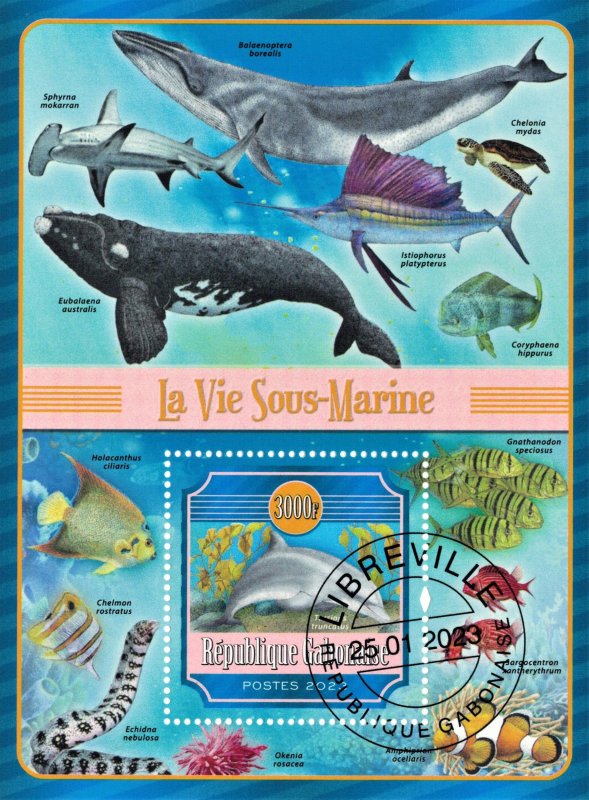 GABON 2023 - Marine fauna / complete set (3 images)