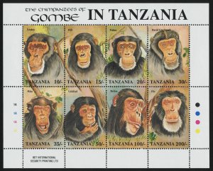 1992 Tanzania 1233-1240KL Fauna - Monkeys 15,00 €