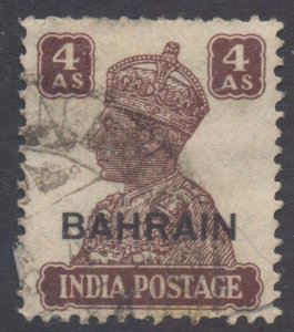 Bahrain Scott 48 - SG47, 1942 George VI 4a used