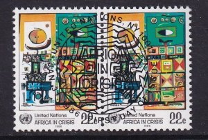 United Nations New York  #468  cancelled  1986  Africa in crisis . pair