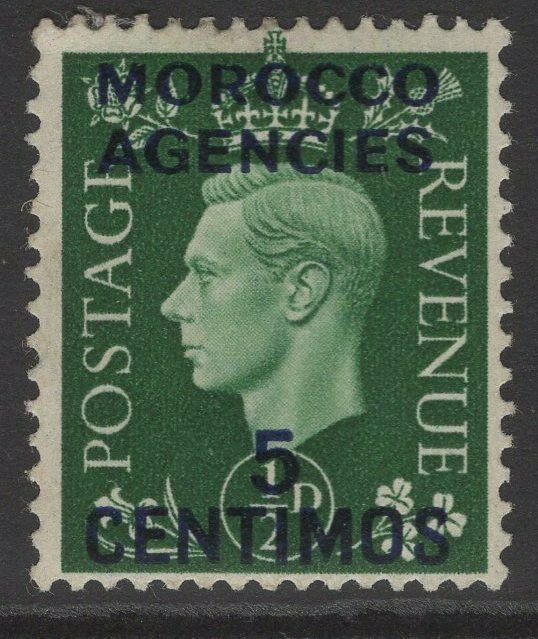 MOROCCO AGENCIES SG165 1937 5c on ½d GREEN MTD MINT