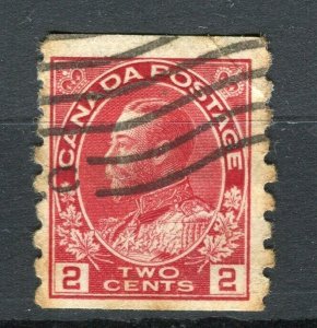 CANADA; 1912 early GV portrait Coil Stamp fine used 2c. value