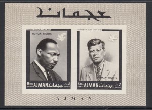 Ajman Mi 295-296 BL44B John F Kennedy Imperf Souvenir Sheet MNH VF