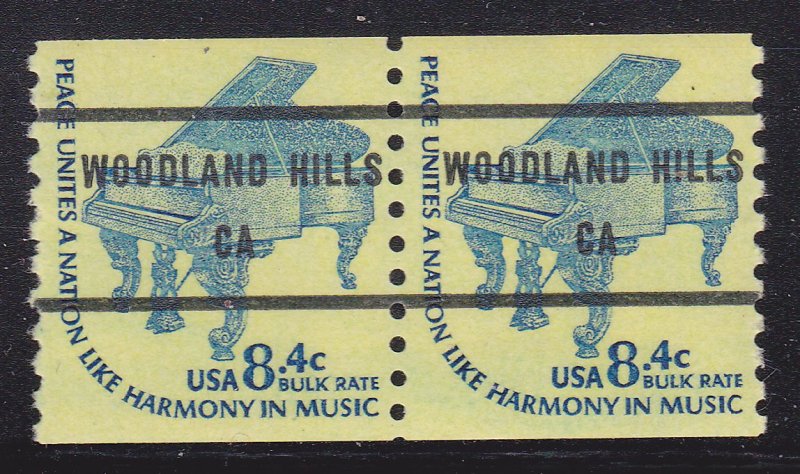 Precancel - Woodland Hills, CA PSS 1615C-81 Coil Pair - MNH