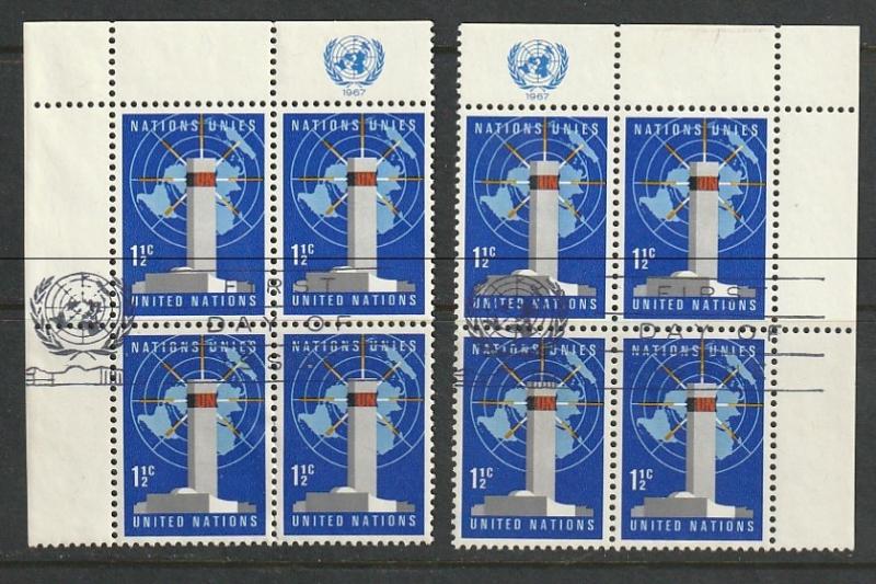 #166 United Nations PB set of 4 Used First Day Issues