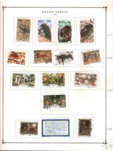 Collection  South Africa Part B Mixed Pages, 19887/1996, Cat $73, Mint &Used