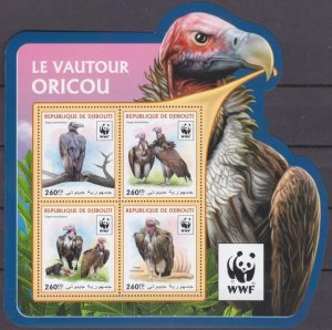 2016 Djibouti 1319-1322KL WWF / Birds 10,00 €