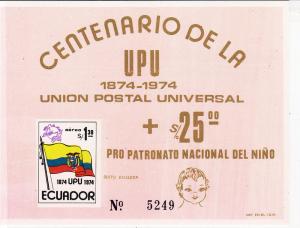 Ecuador # C534a, UPU, 2 Souvenir sheets, Mint NH, 1/2 Cat.