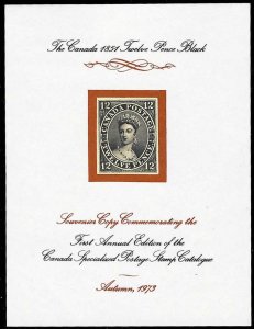 Canada #3 Mint Special Show Souvenir Sheet - Autumn 1973 Reprint Issued