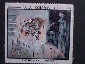 ​CUBA-1967 SC#1252 FAMOUS PAINTING-SALON DE MAYO-HAVANA-USED VERY FINE