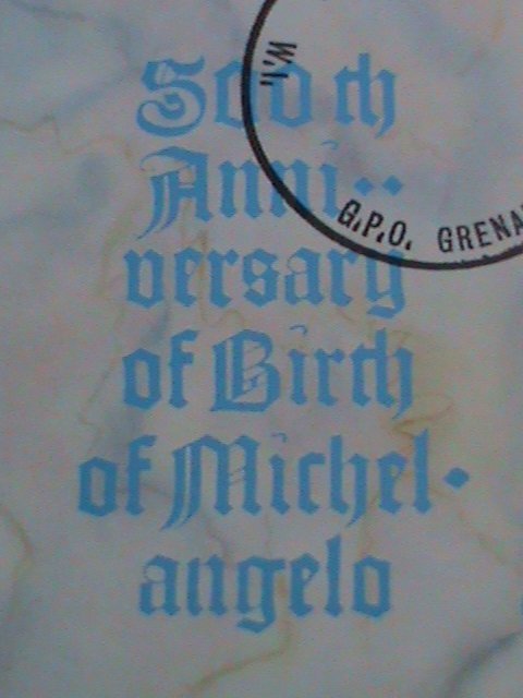 GRANADA STAMP:1975 SC#683  500TH ANNIV: BIRTH OF MICHAEL ANGELO CTO-MNH S/S