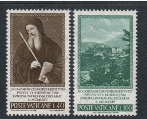 Vatican City # 414 - 415 , St Benedict , F-VF OG NH - I Combine S/H