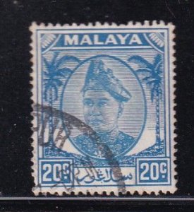 Malaya Selangor 1949 Sc 98 20c ultramarine Used