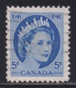 Canada 341 Queen Elizabeth II, Wilding Portrait 5¢ 1954