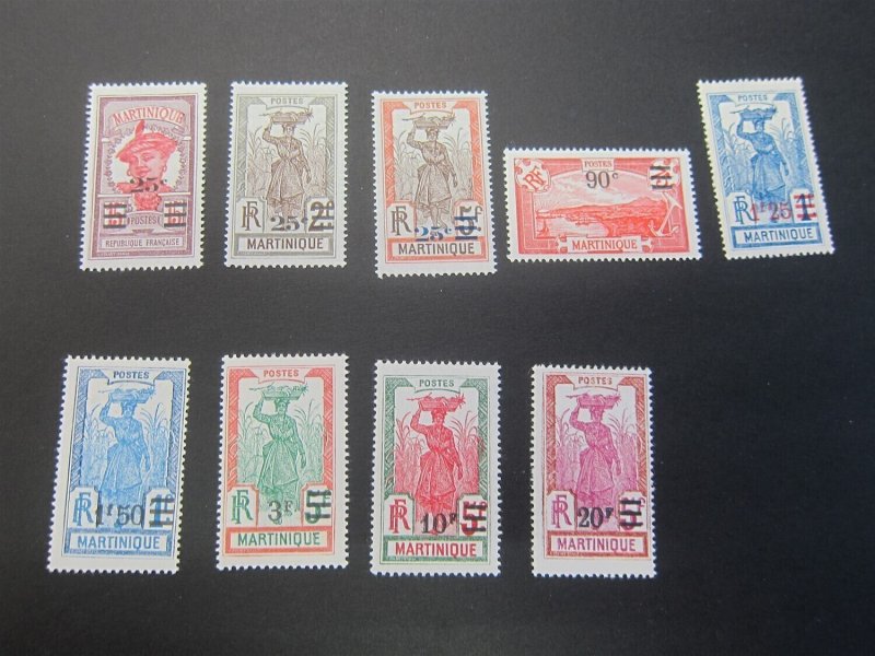 French Martinique 1924 Sc 120-80 set MH(126-8 MNH)