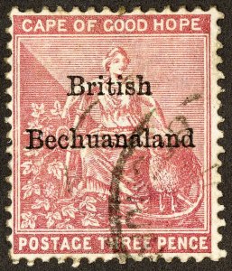 Bechuanaland Stamps # 3 Used VF Scott Value $70.00