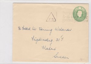 england-sweden 1952 stamps cover triangle cancel ref 8625