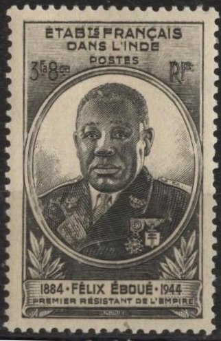 French India 210 (mhr) 3fa8ca Félix Éboué, black (1945)