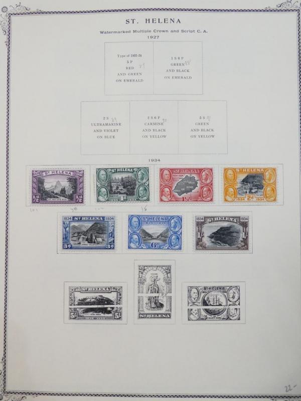 EDW1949SELL : ST HELENA Very nice Mint & Used collection on album pgs. Cat $1056