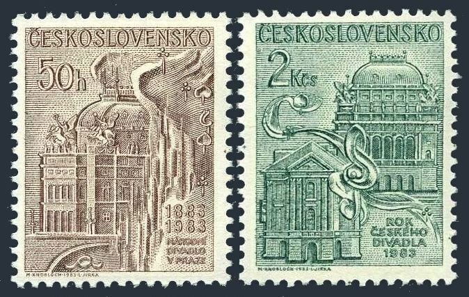 Czechoslovakia 2480-2481 blocks/4, MNH. National Theater, Prague, 1983.