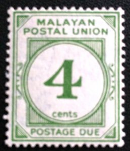 Malaya 1936-38 Malayan Postal Union 4c MNG SG#D2 M3931