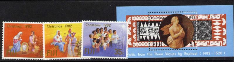 Fiji 477-80 MNH Christmas, Paintings, Raphael