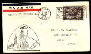 Canada-cover #12361-6c Ottawa Conference-FDC- Ottawa to Bradore Bay-Jul 12 1932-