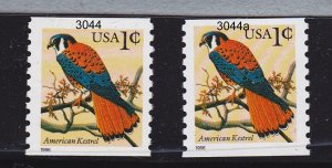 Single 1c Kestrel US 3044 and 3044a Lot (2) MNH F-VF