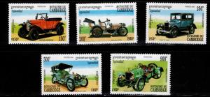 Cambodia Scott 1340-1344 MNH** Classic Automobile set