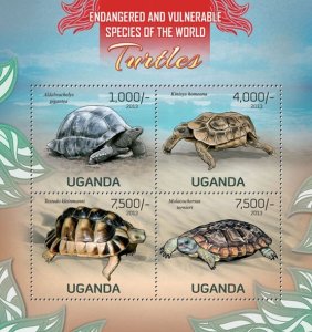 UGANDA - 2013 - Tortoises/Turtles - Perf 4v Sheet - Mint Never Hinged