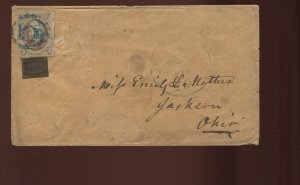 1 Franklin & 15L17 Blood's PO Despatch Used on Cover to Jackson Ohio (LV 1638)