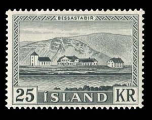 Iceland #305 Cat$30, 1957 2k gray black, never hinged