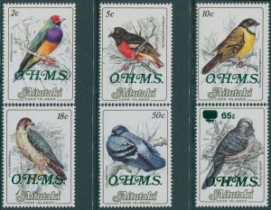 Aitutaki OHMS 1985 SGO17-O22 Birds (6) MNH