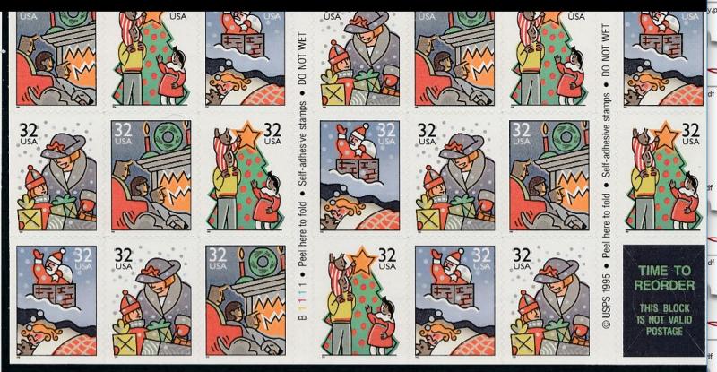 U.S. Scott #3116a Christmas Stamp - Mint NH Booklet of 20 Stamps