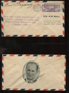 Boris Sergievsky Pilot Twice Signed 1931 World Record Commemorative Cover LV6173