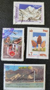 Nepal, 1994-96, remnant year set of 4, #546.554,584,576, used, SCV$1.75