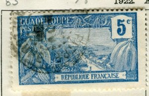 FRENCH COLONIES GUADELOUPE;  1922 early pictorial issue used 5c. value