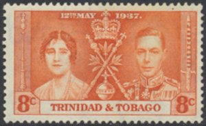 Trinidad & Tobago  SC# 49  MH  Coronation 1937    see details & scans