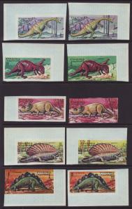 Fujeira MI 252-261 Dinosaurs Imperfs MNH VF