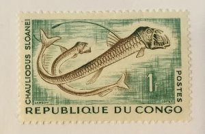 Congo 1961 Scott 97 MH - 1fr, tropical fish, 	Chauliodus sloani