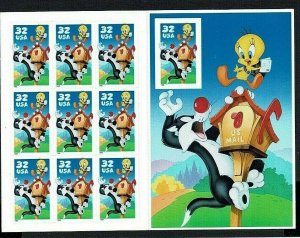 United States: 1998, Sylvester & Tweetie, Cartoon Character, MNH includes M/S