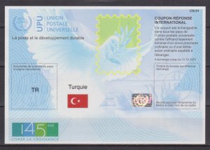 TURKEY - 2018 UPU INTERNATIONAL RESPONSE COUPON EXP. DATE 2021 - MINT