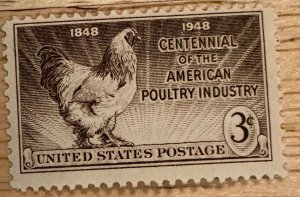 US SCOTT 968 3C MNH POULTRY INDUSTRY CENTENNIAL ISSUE 1948