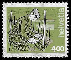 Switzerland #847 Used; 4fr Wine Grower (1994)