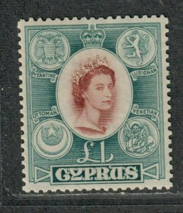 Cyprus Sc#182 M/H/VF, Cv. $30