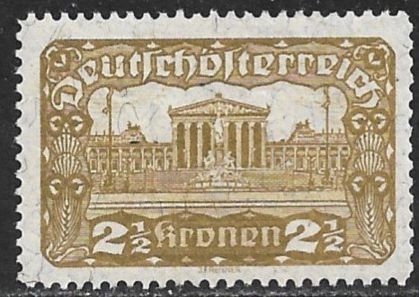 AUSTRIA 1919-20 2 1/2K Parliament P.12 1/2 Sc 220 MH