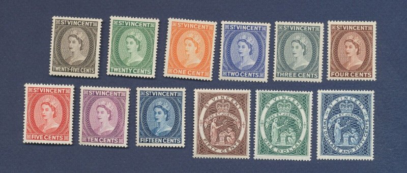 ST VINCENT - Scott 186-192 - MNH, a few pencil marks - QEII - Two Scans --c