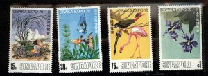 Singapore Scotts 112-115 Birds, Fish Set Mint NH