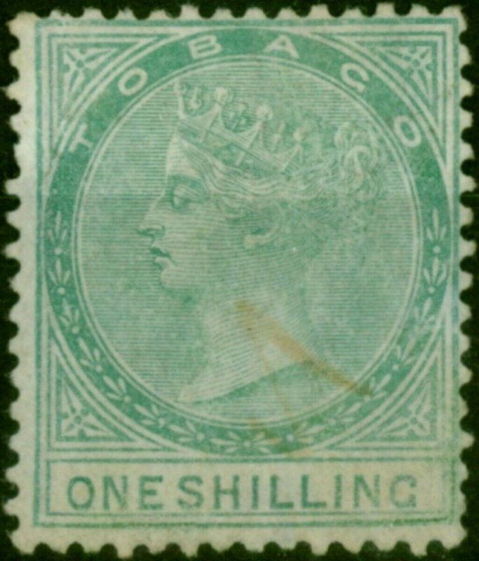 Tobago 1879 1s Green SG4 Pen Cancel Fine